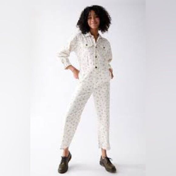 Billabong Just Work It Floral Printed Soft Cotton Relaxed Fit Jumpsuit - Picture 1 of 13